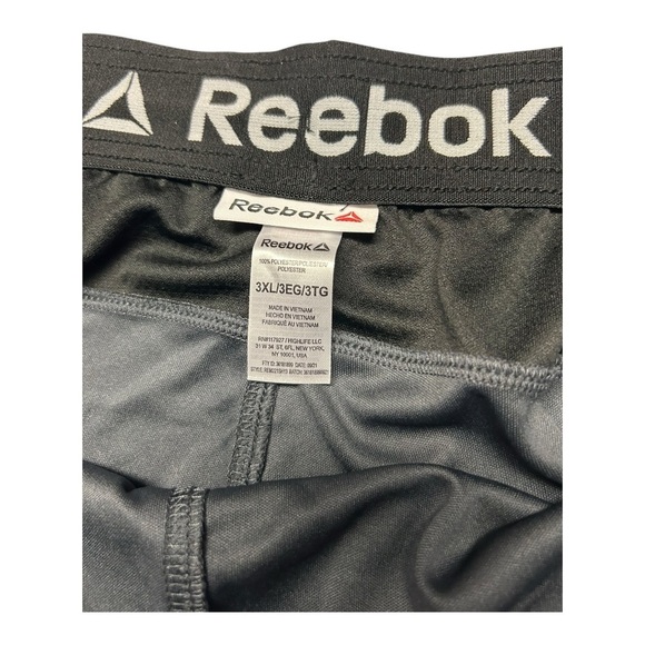Reebok Men’s Athletic Training Shorts 3XL Black Gray Gym Drawstring Pockets - Picture 3 of 6